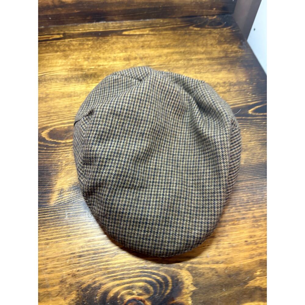 Country Gentleman Brown Houndstooth Wool Blend News Boy Hat